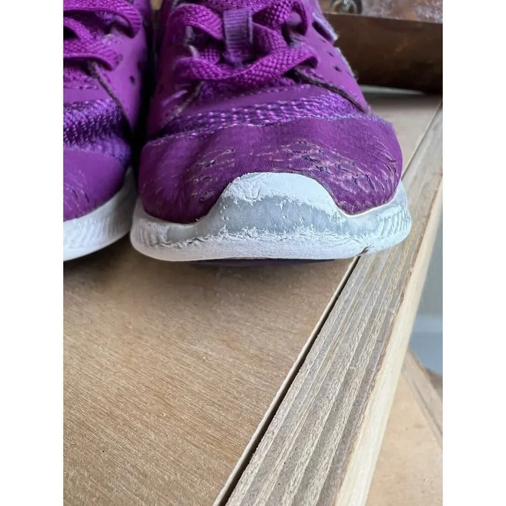 NIKE Downshifter Sneakers Shoes Low-Top Purple White Little Kids Girls Size 10 C